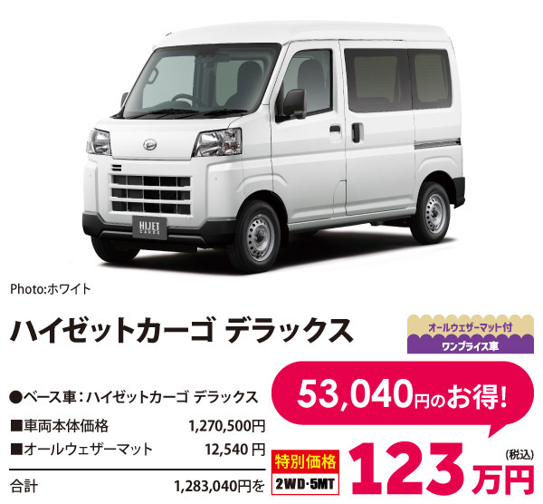 貨物ワンプライス車 　ハイゼットカーゴ デラックス